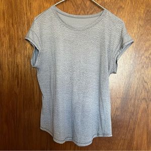 Lululemon Grey Crackle Print Cap Sleeve Tee